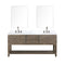 Lexora Norwalk 72 in W x 22 in D Double Bath Vanity with Carrara Marble Top Faucet Set and 34 in Mirrors