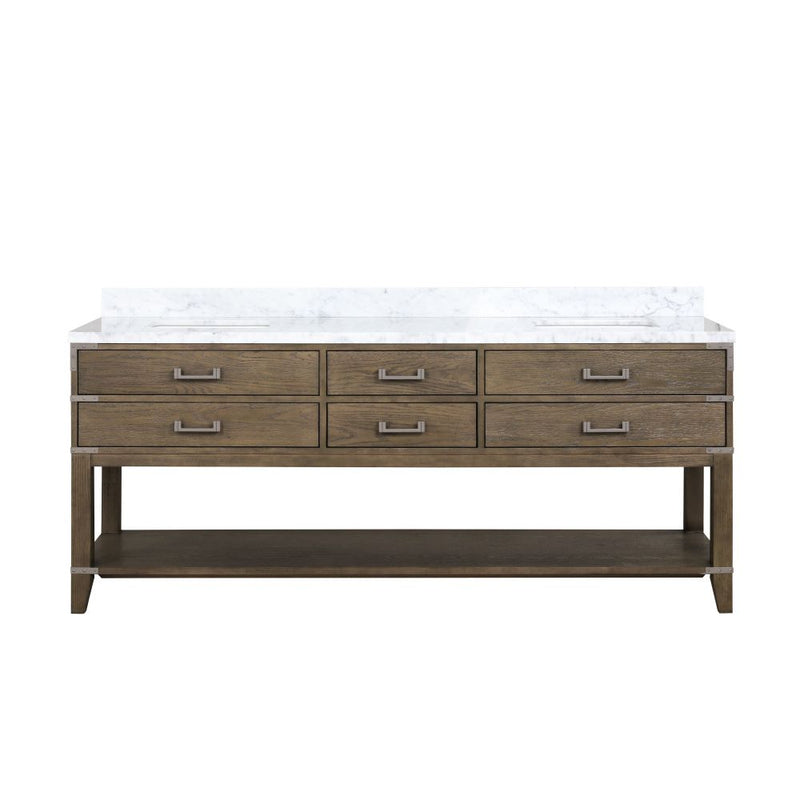 Lexora Norwalk 80 in W x 22 in D Double Bath Vanity and Carrara Marble Top