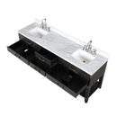 Lexora Norwalk 80 in W x 22 in D Double Bath Vanity with Carrara Marble Top and Faucet Set