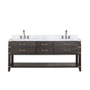 Lexora Norwalk 80 in W x 22 in D Double Bath Vanity with Carrara Marble Top and Faucet Set