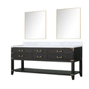 Lexora Norwalk 80 in W x 22 in D Double Bath Vanity with Carrara Marble Top and 36 in Mirrors