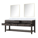 Lexora Norwalk 80 in W x 22 in D Double Bath Vanity with Carrara Marble Top and 36 in Mirrors