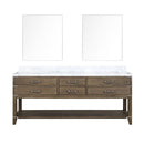 Lexora Norwalk 80 in W x 22 in D Double Bath Vanity with Carrara Marble Top and 36 in Mirrors