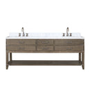 Lexora Norwalk 80 in W x 22 in D Double Bath Vanity with Carrara Marble Top Faucet Set and 36 in Mirrors