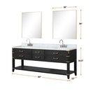 Lexora Norwalk 84 in W x 22 in D Double Bath Vanity and Carrara Marble Top