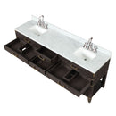 Lexora Norwalk 84 in W x 22 in D Double Bath Vanity with Carrara Marble Top and Faucet Set