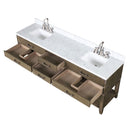 Lexora Norwalk 84 in W x 22 in D Double Bath Vanity with Carrara Marble Top and Faucet Set