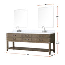 Lexora Norwalk 84 in W x 22 in D Double Bath Vanity with Carrara Marble Top and Faucet Set