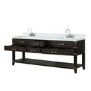 Lexora Norwalk 84 in W x 22 in D Double Bath Vanity with Carrara Marble Top and Faucet Set