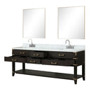 Lexora Norwalk 84 in W x 22 in D Double Bath Vanity with Carrara Marble Top and 36 in Mirrors