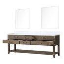 Lexora Norwalk 84 in W x 22 in D Double Bath Vanity with Carrara Marble Top and 36 in Mirrors