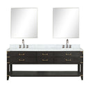 Lexora Norwalk 84 in W x 22 in D Double Bath Vanity with Carrara Marble Top and 36 in Mirrors