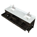 Lexora Norwalk 84 in W x 22 in D Double Bath Vanity with Carrara Marble Top Faucet Set and 36 in Mirrors