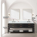 Lexora Norwalk 84 in W x 22 in D Double Bath Vanity with Carrara Marble Top Faucet Set and 36 in Mirrors