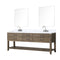 Lexora Norwalk 84 in W x 22 in D Double Bath Vanity with Carrara Marble Top Faucet Set and 36 in Mirrors