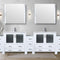 Lexora Volez 108" W x 18.25" D Double Bath Vanity with Side Cabinets White Ceramic Top and 34" Mirrors