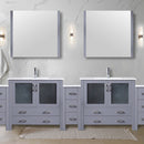 Lexora Volez 108" W x 18.25" D Double Bath Vanity with Side Cabinets and White Ceramic Top Faucet Set