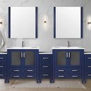 Lexora Volez 108" W x 18.25" D Double Bath Vanity with Side Cabinets and White Ceramic Top