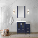 Lexora Volez 36" W x 18.25" D Single Bath Vanity with Side Cabinet and White Ceramic Top