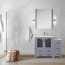 Lexora Volez 42" W x 18.25" D Single Bath Vanity with Side Cabinet and White Ceramic Top