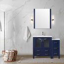 Lexora Volez 42" W x 18.25" D Single Bath Vanity with Side Cabinet and White Ceramic Top