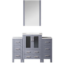 Lexora Volez 48" W x 18.25" D Single Bath Vanity with Side Cabinets and White Ceramic Top