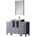 Lexora Volez 48" W x 18.25" D Single Bath Vanity with Side Cabinets White Ceramic Top and Faucet Set