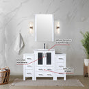 Lexora Volez 48" W x 18.25" D Single Bath Vanity with Side Cabinet with White Ceramic Top and Faucet Set