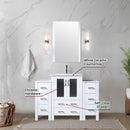 Lexora Volez 48" W x 18.25" D Single Bath Vanity with Side Cabinet and White Ceramic Top 34" Mirror