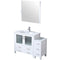 Lexora Volez 48" W x 18.25" D Single Bath Vanity with Side Cabinet with White Ceramic Top and 34" Mirror