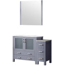 Lexora Volez 48" W x 18.25" D Single Bath Vanity with Side Cabinet and White Ceramic Top 34" Mirror