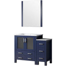 Lexora Volez 48" W x 18.25" D Single Bath Vanity with Side Cabinet and White Ceramic Top 34" Mirror