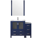 Lexora Volez 48" W x 18.25" D Single Bath Vanity with Side Cabinet with White Ceramic Top and 34" Mirror