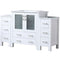 Lexora Volez 54" W x 18.25" D Single Bath Vanity with Side Cabinets and White Ceramic Top