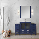 Lexora Volez 54" W x 18.25" D Single Bath Vanity with Side Cabinets with White Ceramic Top and Faucet Set