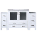 Lexora Volez 60" W x 18.25" D Double Bath Vanity with Side Cabinets and White Ceramic Top