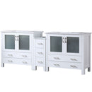 Lexora Volez 84" W x 18.25" D Double Bath Vanity with Side Cabinet and White Ceramic Top