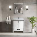 Lexora Ziva 30" W x 22" D Bath Vanity with White Quartz Top and Faucet Set