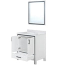 Lexora Ziva 30" W x 22" D Bath Vanity with White Quartz Top and 28" Mirror