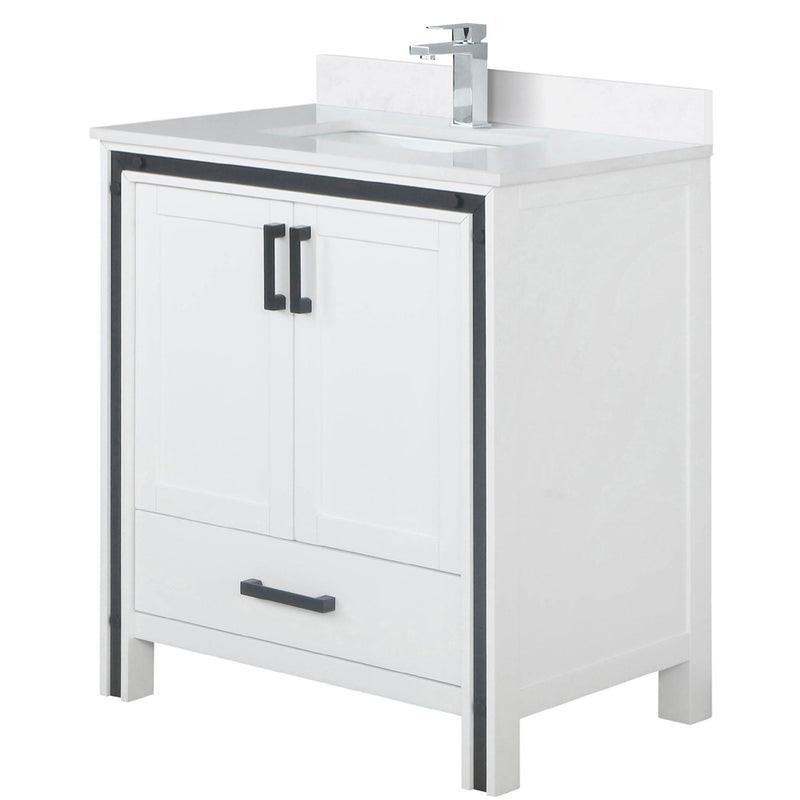 Lexora Ziva 30" W x 22" D Bath Vanity with Cultured Marble Top and Faucet Set