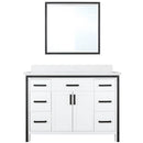 Lexora Ziva 48" W x 22" D Bath Vanity with White Quartz Top and 34" Mirror