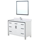 Lexora Ziva 48" W x 22" D Bath Vanity White Quartz Top with Faucet Set and 34" Mirror