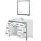 Lexora Ziva 48" W x 22" D Bath Vanity White Quartz Top with Faucet Set and 34" Mirror