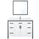 Lexora Ziva 48" W x 22" D Bath Vanity White Quartz Top with Faucet Set and 34" Mirror