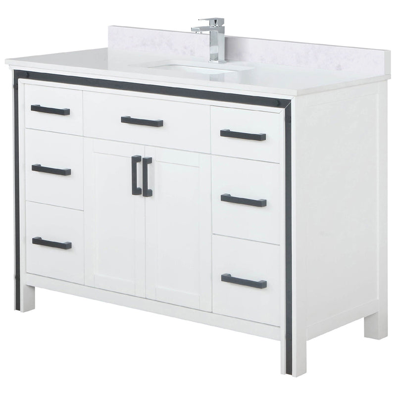 Lexora Ziva 48" W x 22" D Bath Vanity with Cultured Marble Top and Faucet Set