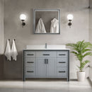 Lexora Ziva 48" W x 22" D Bath Vanity with White Quartz Top and Faucet Set