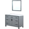 Lexora Ziva 48" W x 22" D Bath Vanity with White Quartz Top and 34" Mirror