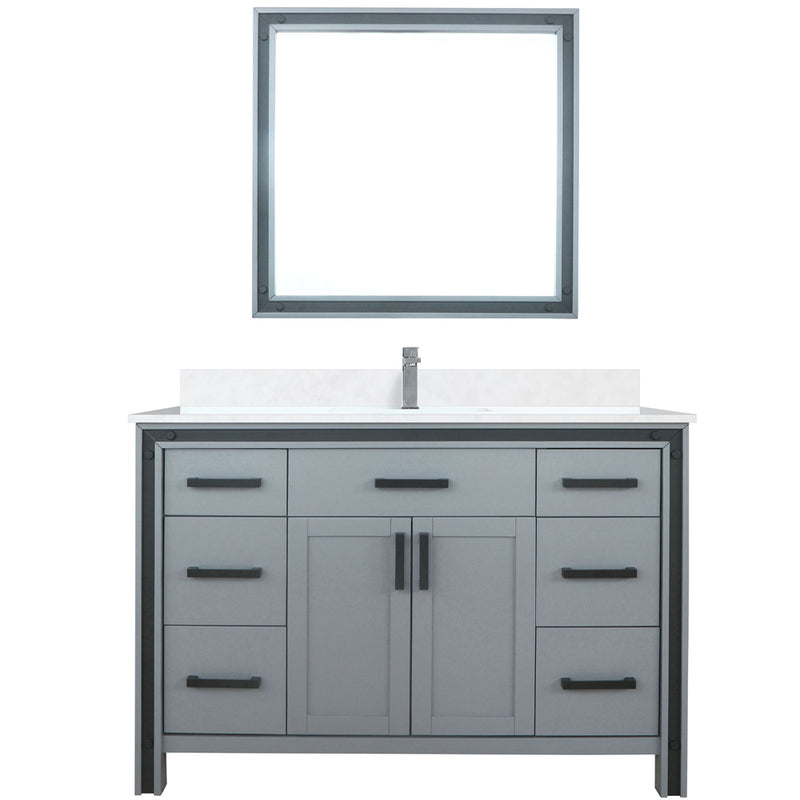 Lexora Ziva 48" W x 22" D Bath Vanity with Cultured Marble Top and Faucet Set