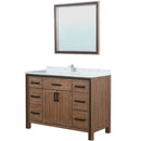 Lexora Ziva 48" W x 22" D Bath Vanity White Quartz Top with Faucet Set and 34" Mirror