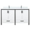 Lexora Ziva 60" W x 22" D Double Bath Vanity with White Quartz Top and Faucet Set